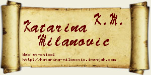 Katarina Milanović vizit kartica